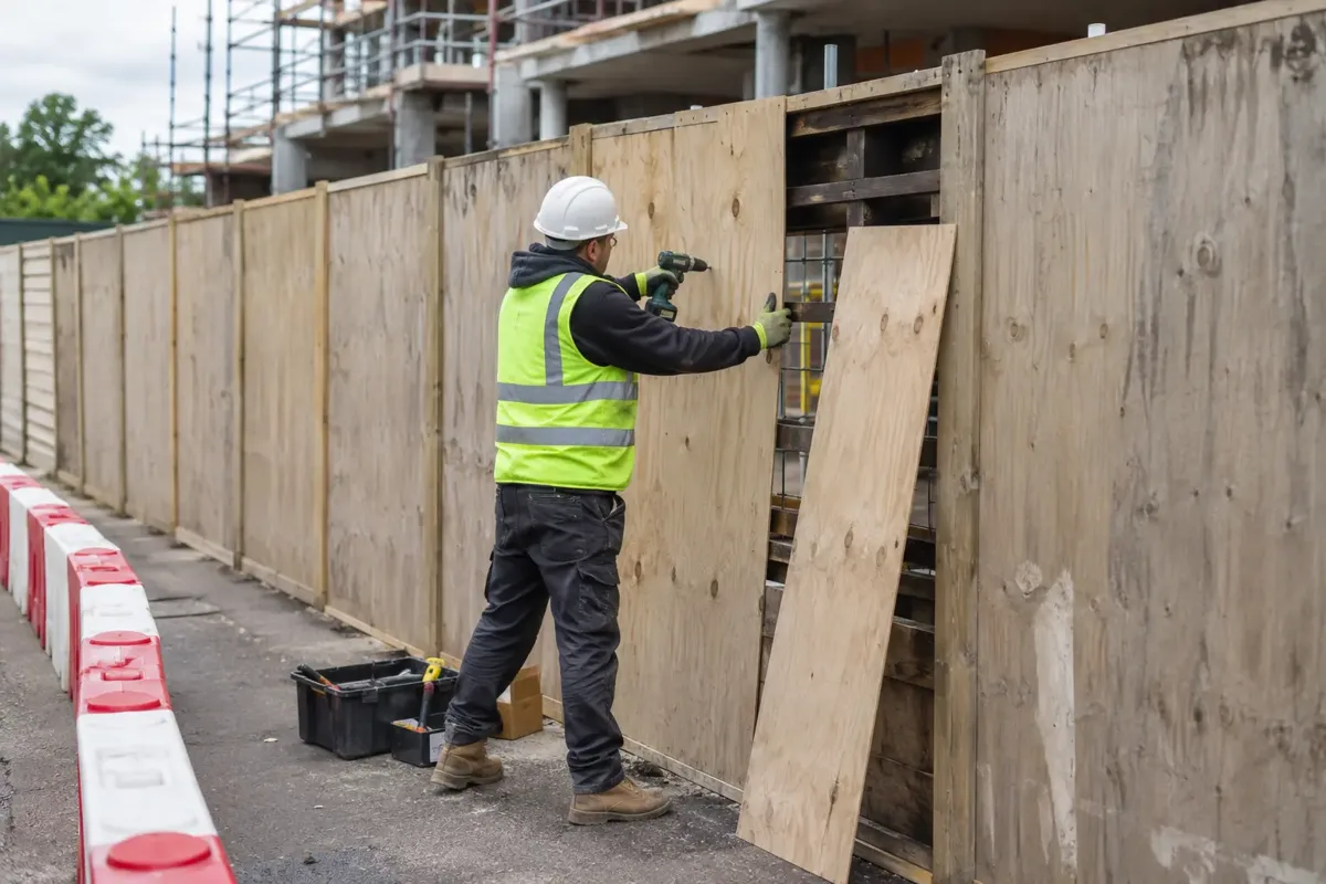 Construction Hoarding Repairs at a secure construction site